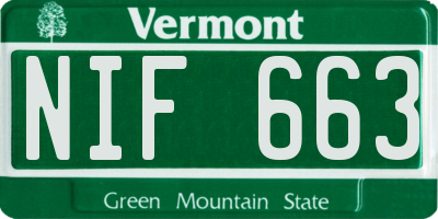 VT license plate NIF663