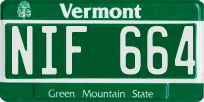 VT license plate NIF664