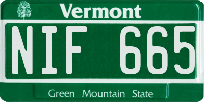 VT license plate NIF665