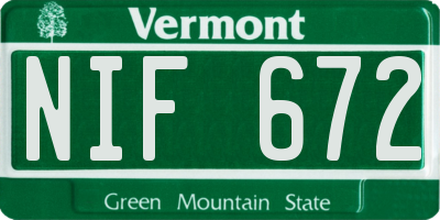 VT license plate NIF672