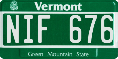VT license plate NIF676