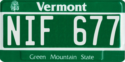 VT license plate NIF677