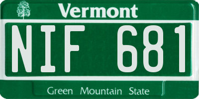VT license plate NIF681