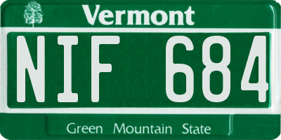 VT license plate NIF684