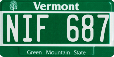 VT license plate NIF687
