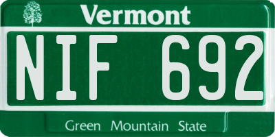 VT license plate NIF692