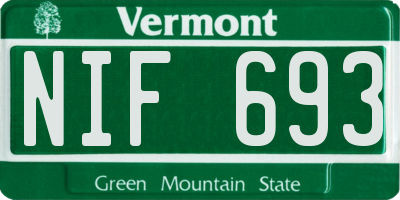 VT license plate NIF693