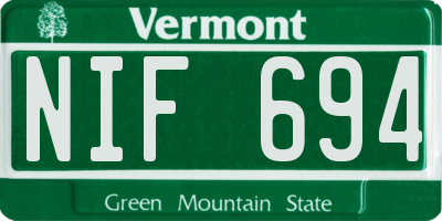 VT license plate NIF694