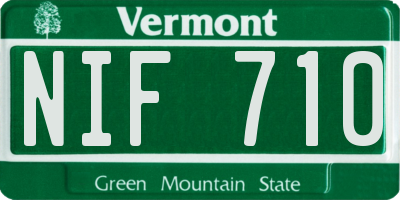 VT license plate NIF710