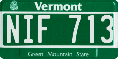 VT license plate NIF713