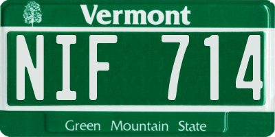 VT license plate NIF714