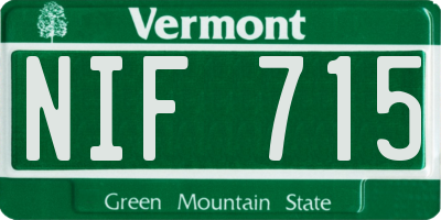VT license plate NIF715