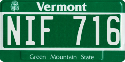 VT license plate NIF716