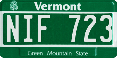 VT license plate NIF723
