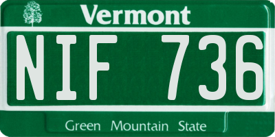VT license plate NIF736
