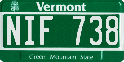 VT license plate NIF738