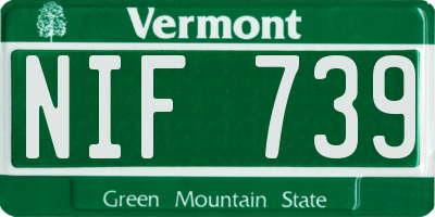 VT license plate NIF739