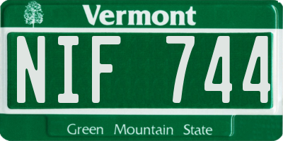 VT license plate NIF744