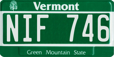 VT license plate NIF746