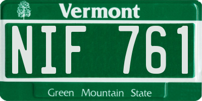 VT license plate NIF761