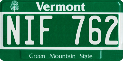 VT license plate NIF762