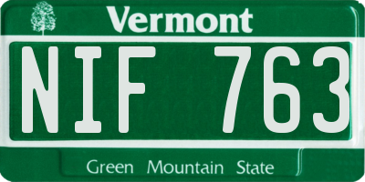 VT license plate NIF763