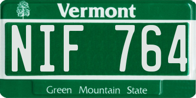VT license plate NIF764