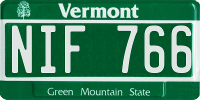 VT license plate NIF766