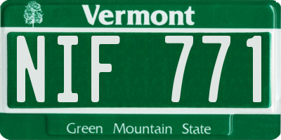 VT license plate NIF771