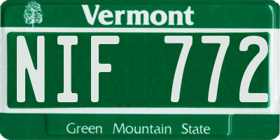 VT license plate NIF772