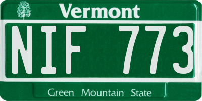 VT license plate NIF773