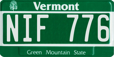 VT license plate NIF776