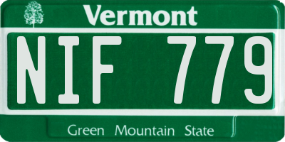 VT license plate NIF779