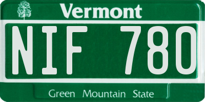 VT license plate NIF780