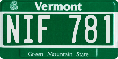VT license plate NIF781