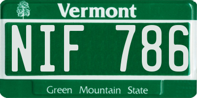 VT license plate NIF786