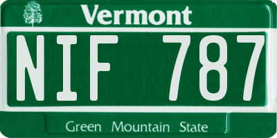VT license plate NIF787
