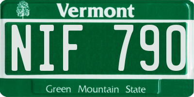 VT license plate NIF790