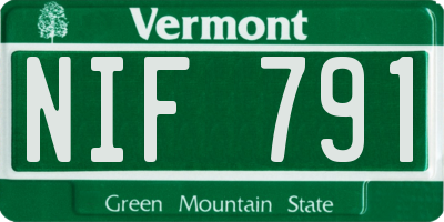 VT license plate NIF791