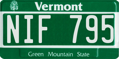 VT license plate NIF795