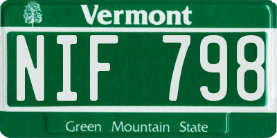 VT license plate NIF798