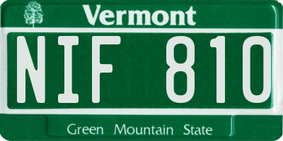 VT license plate NIF810