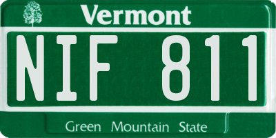 VT license plate NIF811
