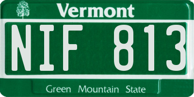 VT license plate NIF813
