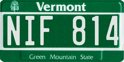 VT license plate NIF814