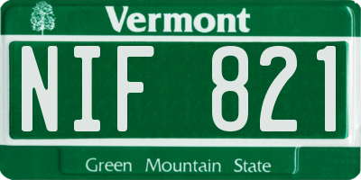 VT license plate NIF821