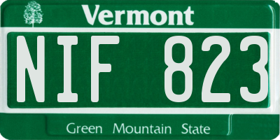 VT license plate NIF823