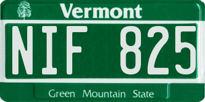 VT license plate NIF825