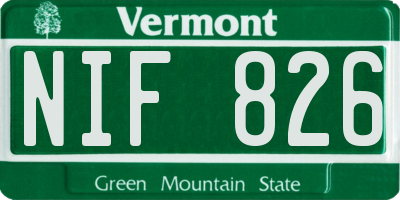 VT license plate NIF826