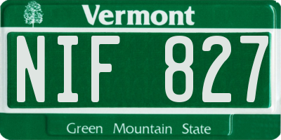 VT license plate NIF827